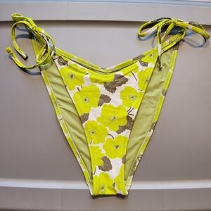 Aerie Floral Cheeky Bikini Bottom with Tie Sides